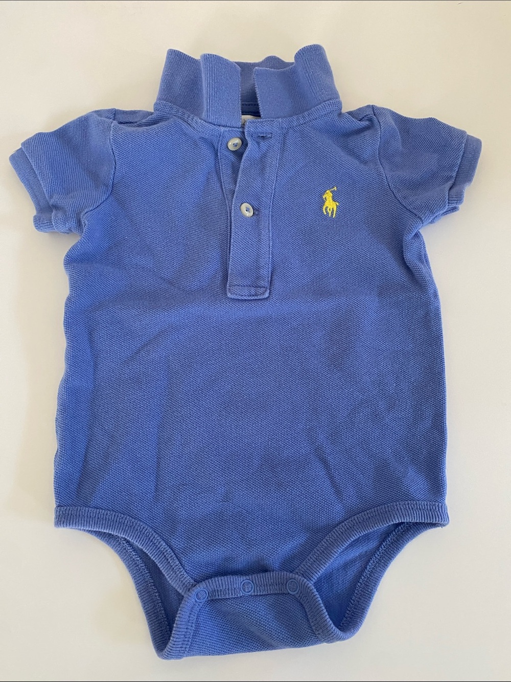 Ralph Lauren Baby 6M Royal Blue Polo Bodysuit with Yellow Pony